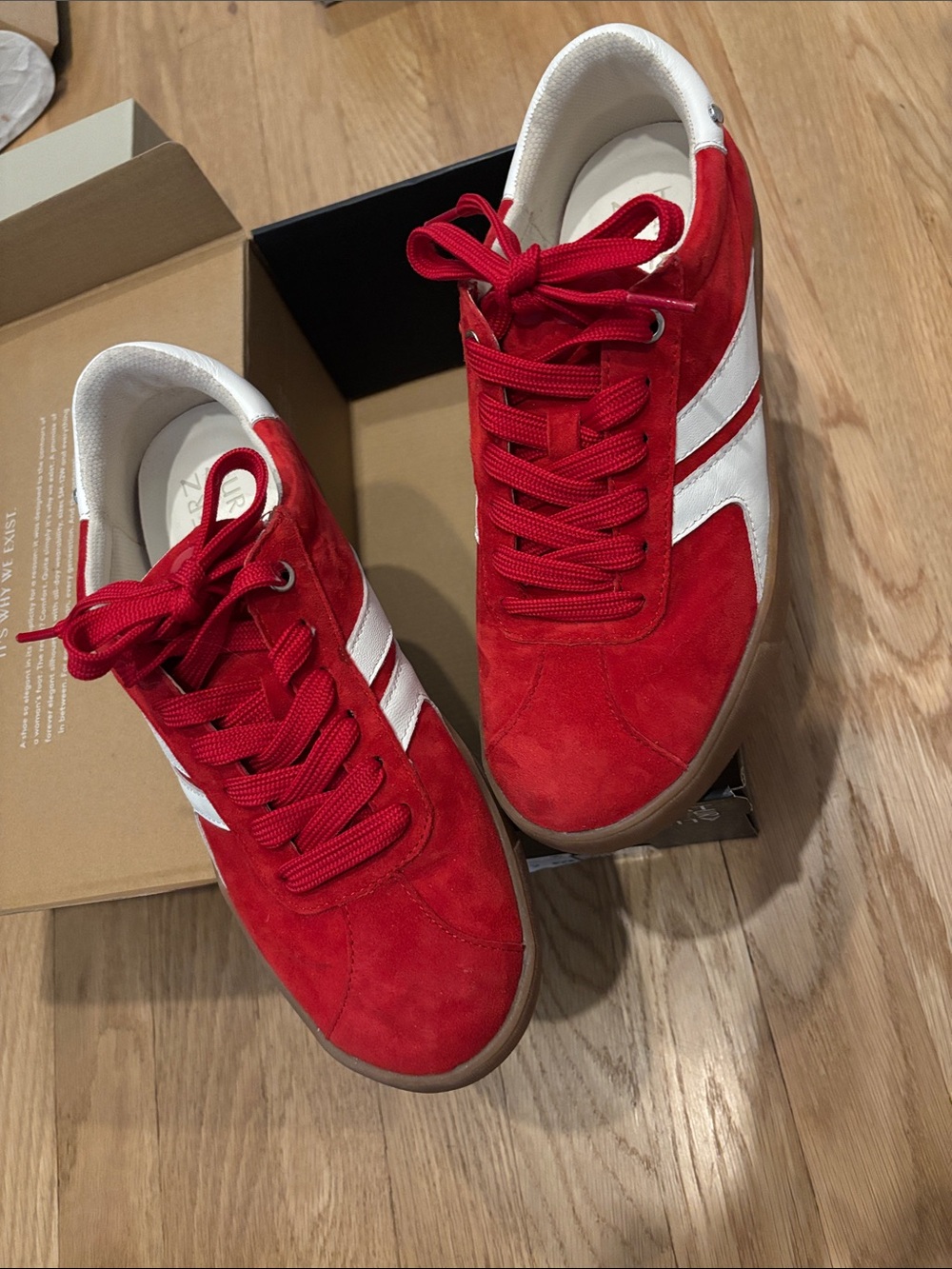 Medina Crimson Red Women’s Suede Sneakers - Wide